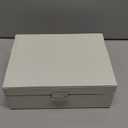 Jewelry Box for Women Girls, 2 Layers Jewelry Organizer Container with Lock, PU Leather Storage Case with Removable Tray, Jewelry Display Box for Necklaces Earrings Bracelets Rings Watches - White