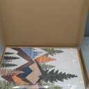 Tinonedraw Large Mountain Framed Canvas Wall Art, Boho Rustic Sunrise Forest Wall Decor, Vintage Woodsy Nature Art Painting, Modern Wilderness Trees Art Print for Living Room Bedroom Office 16"x24"x3