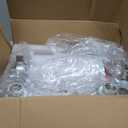 Bathroom Light Fixtures, Brushed Nickel Vanity Lights with Flared White Fabric Shade, 3 Light Wall Sconce, Modern Sconces Wall Lighting for Hallway Bedroom, VL837-BN-3