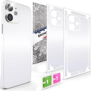 2Pcs Skin Wrap Compatible for iPhone 12  Slim Decal Vinyl Protective Film for Sides & Back  Sleek Fit, Premium Look  Compatible with All iPhone 12 Cases - White