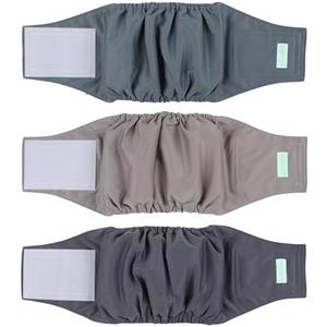 wegreeco Washable Male Dog Belly Band (Stylish Pattern)- Pack of 3 - Washable Male Dog Belly Wrap, Dog Diapers Male (Morandi, Small)