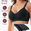 Momcozy Nursing Bras for Breastfeeding, YN21 Seamless Ultra Comfort Maternity Bra, Natural Shape, Pregnancy Sleep Bralette (Black, L)