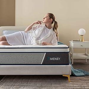 Rimensy Twin Mattress,10 Inch Hybrid Mattress in a Box, Gel Memory Foam Mattress, Individually Wrapped Pocket Coils Innerspring Mattress for Motion Isolation, Medium Firm, Twin Size Mattress, 39"x75"x10"