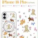 Loheckle for iPhone 16 Plus Case with Stand- Compatible with MagSafe Women Girls Cute Clear Girly Aesthetic Unique Design Soft TPU Magnetic Ring Phone Cover for Apple 16 Plus, Dogs