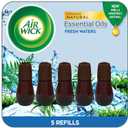 Air Wick Essential Mist Refill, 4 ct, Fresh Waters, Essential Oils Diffuser, Air Freshener