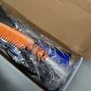 EcoNour 27" Car Snow Brush and Ice Scrapers for Car Windshield (2 Pack) | Scratch Free Bristle Head Snow Brush & Tough Window Snow Scraper with Aluminium Body | Snow Removal Winter Car Accessories (Blue & Orange)