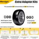 11x4.00-5" Tires and Wheel (with 5/8" Bearings) Flat Free, 11x4-5" Lawn Mower Tire, Zero Turn Front, 3.4"-5.6" Centered Hub, 11x400-5 Airless Solid Smooth Tires