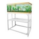 MEWSDEN Fish Tank Stand - 40 Gallon Heavy Duty Metal Aquarium Stand, Reptile & Turtle Breeder Tank Combo (White, 36.5"x18.5"x29.5")