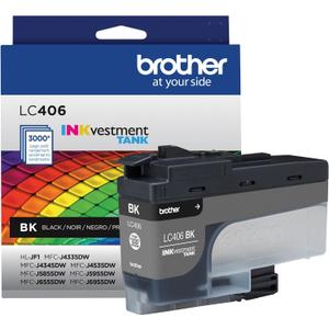 Brother Genuine LC406BK Standard Yield Black INKvestment Tank Ink Cartridge