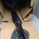 Black standing floor fan