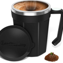 Self Stirring Coffee Mug, 18 oz Automatic Magnetic Electric Mixing Cup Stainless Steel Travel Cup for Coffee, Chocolate, Milk, Tea, Office, Home, Kitchen (White)