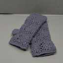 Tribe Azure Fair Trade Arm Warmers Women, Warm Winter 100% Wool Hand Knit Crochet gloves, wrist, Fingerless (Grey Floral)