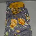 iChunhua Women's Comfy Stretch Floral Print Drawstring Palazzo Wide Leg Lounge Pants(M,Yellow)
