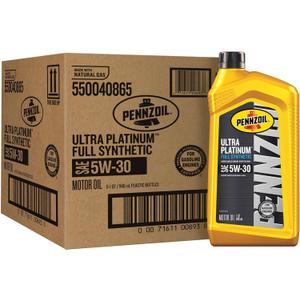 Pennzoil Ultra Platinum Full Synthetic 5W-30 Motor Oil, 1 Quart (6 Pack)