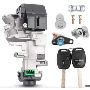Dasbecan Ignition Switch Lock Cylinder Assembly Compatible with Honda Accord CRV FIT Odyssey Civic 2006-2011 06350-SAA-G30 35100-SDA-A71, Chip ID46