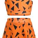 ODASDO Kids Girls Ballet Dance Outfit Halloween Costume Carnival Party Cosplay Fancy Dress Up for 3-12 Years (Orange)