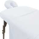LONDON LINENS Pack of 2 Soft Microfiber Massage Table Sheets 3 Piece Set - Includes Massage Table Cover, Massage Fitted Sheet, and Massage Face Rest Cover (White)
