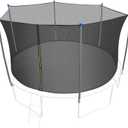 10/12/14/16FT Trampoline Replacement Enclosure Net with Universal Trampoline Replacement Enclosure Poles and Hardware 2.0