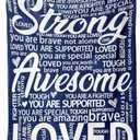 Get Well Gifts for Women or Men, Inspirational Blanket for Her Him, Cancer Care Gifts for Women, Sympathy Gift, Thinking of You Gift for Mom, Dad, Friend, Sister - Blue Hug Blanket 60'' x 50''