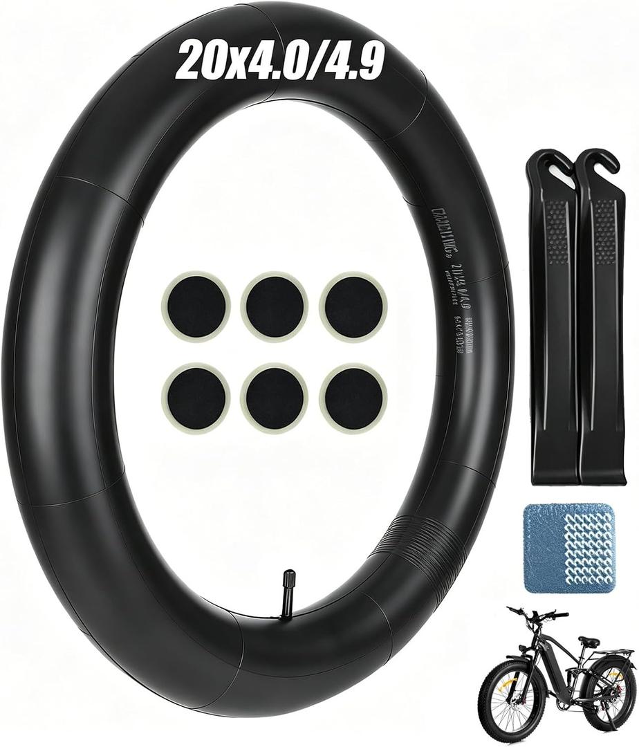 20x4.0/4.9 Fat Tire Bike Inner Tubes with AV 32mm Valve, 20x4.0/4.9 Premium Butyl Rubber Inner Tube for 20 inch Ebike Electric Bicycle for Road/MTB/Mountain/E Bike