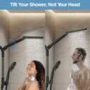Dual Handheld Shower Head Combo, 2-in-1 Rain Shower Heads System Wide Rainfall Shower Head and 10 Modes High Pressure Hand Held Showerhead with Built-in Power Wash, Black