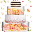 Sunnyray 2 Pcs Acrylic Cake Stands for Dessert Table Clear Fillable Cake Riser Cupcake Tier with LED Strings for Birthday Wedding Holiday Party Display(8'', 12'')