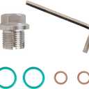 Shakas M14.1 x 1.5 Oversize Piggyback Oil Drain Plug, Stainless Steel Self-tapping Repair Screws with O-ring and L-wrench, Oil Pan Drain Plug Repair Kit, for Most Cars (Silver)