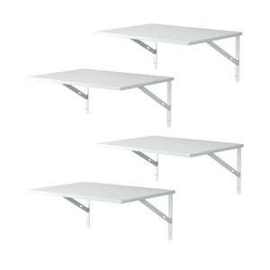 Deep Floating Wall Shelves - 3 Sets of 12x16 Inch Wide White Wood Shelves for Bathroom, Bedroom, Kitchen, Living Room