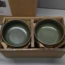 LERATIO Stoneware Dinnerware Sets for 4,Handcarft Ceramic Plates and Bowls Sets,Chip and Scratch Resistant Dishes, Dishwasher & Microwave Safe, Oven safe,Reactive Glaze-Green