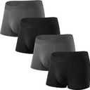 5Mayi Men's Bamboo Viscose Boxer Briefs Pack No Open Fly Trunks Underwear (Medium)