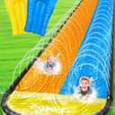 JAMBO XL Premium 20Ft Slip Splash and Slide with 2 Bodyboards, Heavy Duty Water Slide with Advanced 3-Way Water Sprinkler System, Backyard Waterslide, Splash Mat, Outdoor Water Toys n Slides for Kids