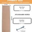 17" 19" 21" Wide Zero Gravity Chair Replacement Fabric, Repair Cloth with 4 Gravity Chair Replacement Cord Screws Kit, Zero Gravity Chair Accessories for Sling Patio Lawn Lounge Chair, Tan, 17" W x 63" L
