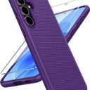 FNTCASE for Samsung Galaxy S25 FE Case: Shockproof Protective Lightweight with Screen Protector Duty Rugged Cell Phone Cover Non Slip | Military Grade Drop Protection for S25FE (Purple, 6.7inches)