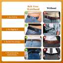 4 PCS No Buckle Stretch Belts for Men and Women Adjustable Buckle Free Elastic Kids Belt for Aldult Toddler boys Girls, Size 30