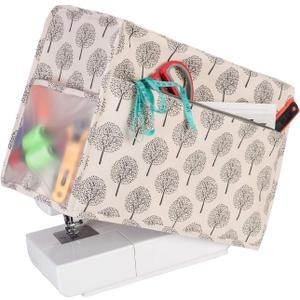 Yarwo Sewing Machine Cover, Protective Dust Cover with Pockets for Most Standard Sewing Machines and Accessories, Tree