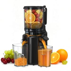 Cold Press Juicer, Juicer Machines with 6" Large Wide Feed Chute, High Juice Yield Slow Masticating Juicer, Easy to Clean, Quiet Brushless Copper Motor, Juicers for Whole Fruits & Vegetables