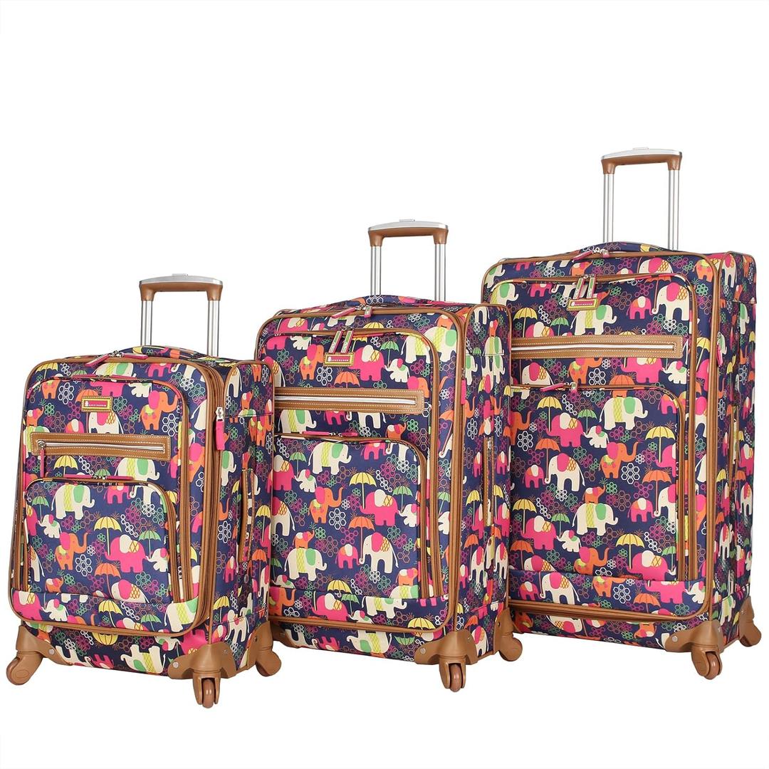 Lily Bloom Luggage Sets 3 Piece with Spinner Wheels, Expandable Suitcase for Women