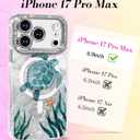 Toycamp for iPhone 17 Pro Max Case - Compatible with Magsafe Women Girls Aesthetic Cute Girly Kawaii Turtles Unique Design Bling Lens Protector Magenetic Funda for Apple 17 Promax Phone Cover