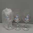 Sliner 3 Pcs Christmas Wine Glasses Holiday Snowman Stemmed Wine Glasses Christmas Cocktails Cups Goblets Cups Gifts Decor for Home Bar Diner Xmas Birthday Wedding