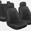 43645NWDI 3pc Seat Covers Padded Vegan Leather Peterson Front Rear Black
