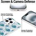 Case Compatible with iPhone 16 Pro, Floral Flower Pattern Aesthetic Phone Case for Women Girls Clear Shockproof Protective Phone Cover - Blue Cornflower