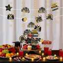 2 x Graduation Decorations 2026 32Pcs Black Gold Graduation Table Decorations Centerpiece Sticks with Lights for College High School Any Grade Party Decor Supplies Photo Props