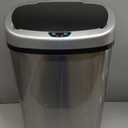 FDW Kitchen Trash can for Bathroom Bedroom Home Office Automatic Touch Free Garbage bin with lid Brushed Stainless Steel Rectangular 13 Gallon / 50L