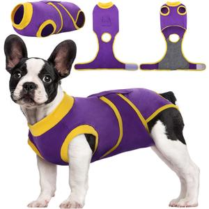 Kuoser Recovery Suit for Dogs Cats After Surgery, Professional Pet Recovery Shirt Dog Abdominal Wounds Bandages, Substitute E-Collar & Cone,Prevent Licking Dog Onesies Pet Surgery Recovery Suit (Medium (Back:13.4-16.1'', Weight:14-25 LB))