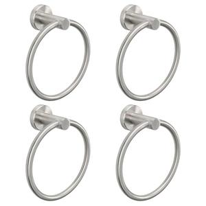 NearMoon Bath Towel Ring, Bathroom Hardware Accessories-Thicken Stainless Steel Hand Towel Holder for Bathroom, Modern Round Towel Hanger Wall Mounted (Brushed Nickel, 5 Pack)
