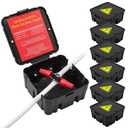 Black Open Splice Junction Box (6 Pack)Open Splices Repair Open Splices, 5 Second Installation Splice Box, Wire Electrical Junction Box with Cover V0 Flame Retardant Rating(Highest Level)
