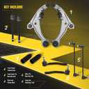 TUCAREST 10Pcs Suspension Kit Fit For 07-12 Ni-ssan Altima, 2013 Altima S, Front Lower Control Arm w/Ball joint + Outer Inner Tie Rod + Sway Bar + Boots [# K620195 K620196 K750783 EV800356 ES800357]