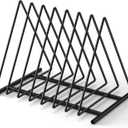 TOPCJ Triangle File Folder Racks,7 Sections File Holder,File Storage Sorter/Stand,Desktop File Organizer,Wire Organizer Rack,Magazine Folder Holder,Letter/Legal,Suitable to Hold Large/Small Items (1-Set)