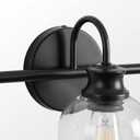 URSOLA 4 Lights 32" Bathroom Vanity Light Fixtures, Matte Black Traditional Classic Vanity Light with Clear Glass, Bathroom Lighting Fixtures Over Mirror