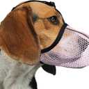 Pink Dog Muzzle, Breathable Soft for Small to Medium Dogs to Anti & Prevent Barking Biting Chewing, Reflective & Adjustable Basket Muzzle with Air Mesh for Schnauzer Pink M